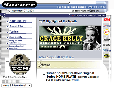 Turner website in 2004