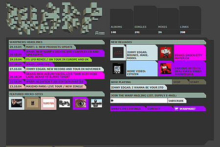 Warp Records website in 2004