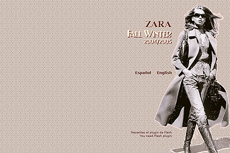 Zara flash website in 2004