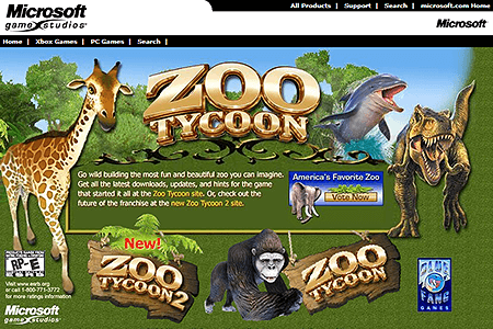 Zoo Tycoon website in 2004