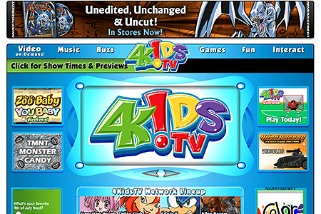 4Kids TV website in 2005