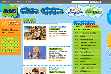 ABC Kids website in 2005