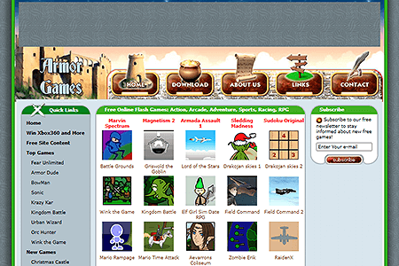 Armor Games website in 2005