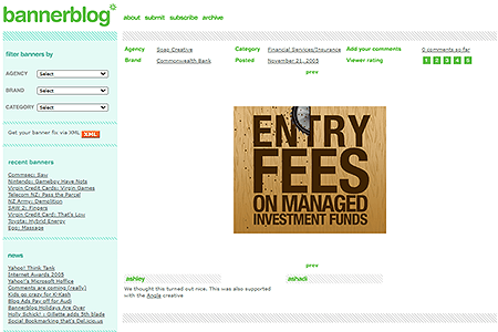 BannerBlog website in 2005