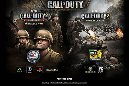 Call of Duty 2 website in 2005