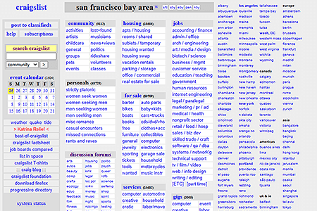 Craigslist website in 2005
