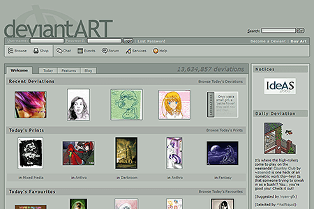 DeviantArt website in 2005