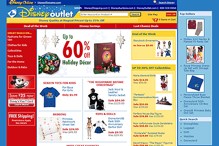 DisneyOutlet.com website in 2005