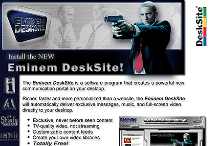 Eminem DeskSite website in 2005