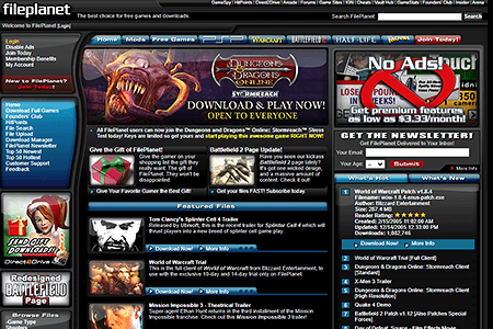 FilePlanet website in 2005