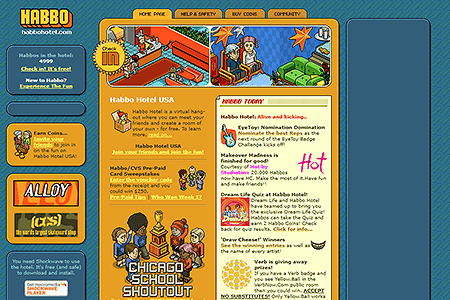 Habbo Hotel website in 2005