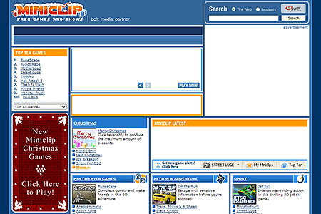MiniClip website in 2005