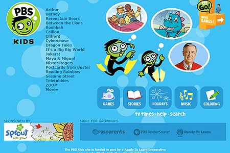 PBS Kids website in 2005