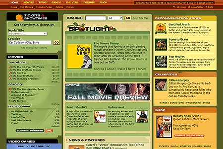 Rotten Tomatoes website in 2005