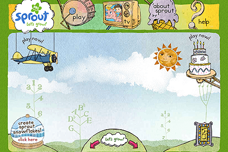 PBS Kids Sprout flash website in 2005
