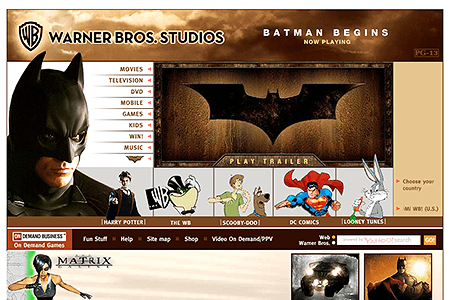 Warner Bros. flash website in 2005
