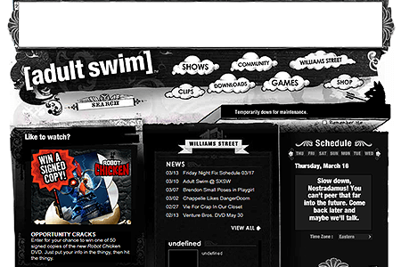 Adult Swim website in 2006