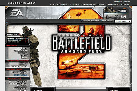 Battlefield 2 website in 2006
