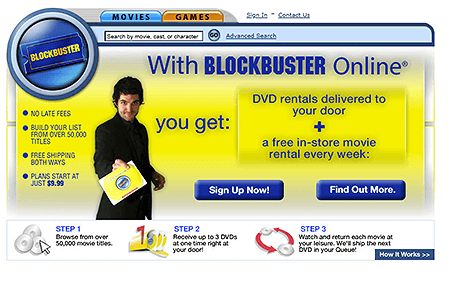 Blockbuster website in 2006