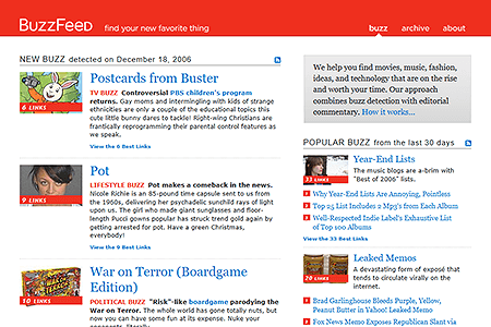 BuzzFeed website in 2006