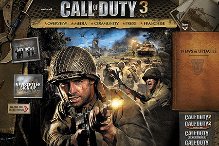 Call of Duty 3 flash website in 2006