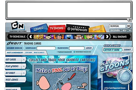 Cartoon Orbit website in 2006