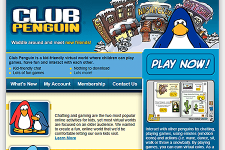 Club Penguin website in 2006
