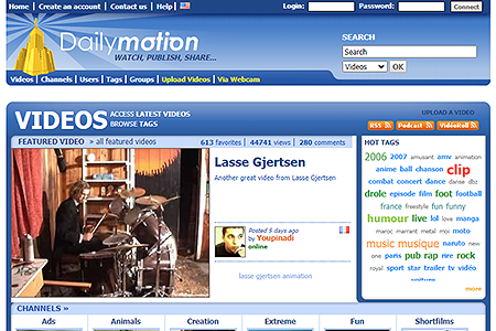 Dailymotion website in 2006