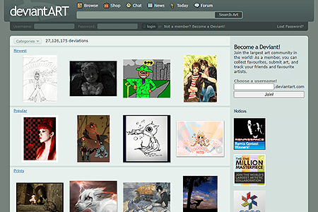 DeviantArt website in 2006