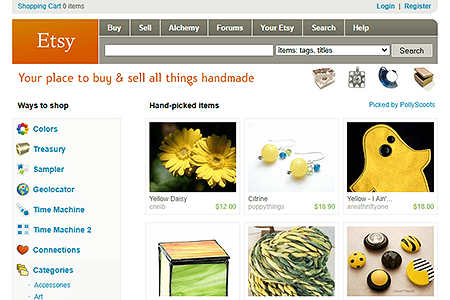 Etsy website in 2006
