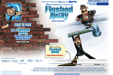 Flushed Away flash website in 2006