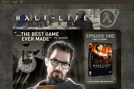 Half-Life 2 website in 2006