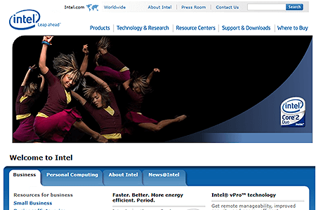 Intel website in 2006