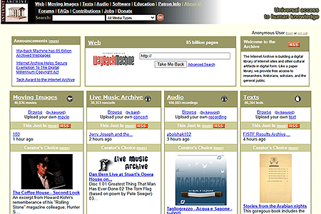 Internet Archive website in 2006