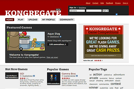 Kongregate website in 2006