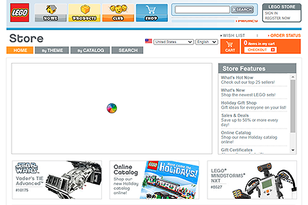 LEGO Store website in 2006