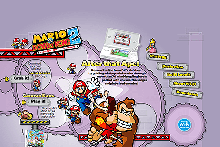 Mario vs. Donkey Kong 2: March of the Minis flash website in 2006