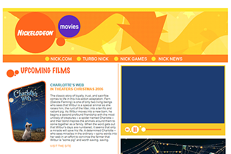 Nickelodeon Movies website in 2006