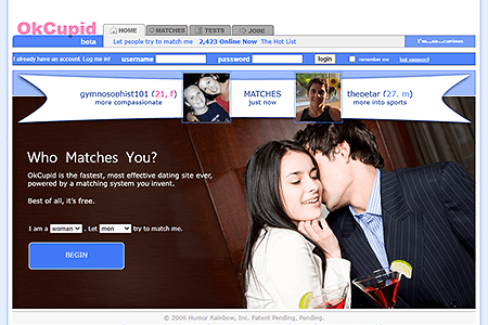 OkCupid website in 2006