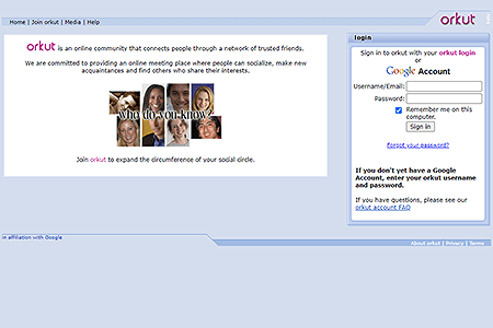 Orkut website in 2006