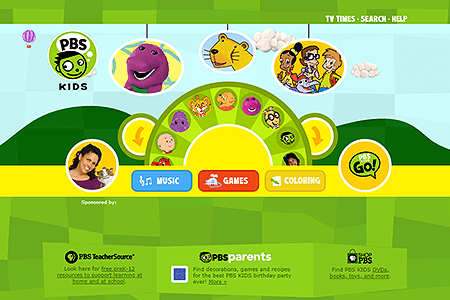 PBS Kids flash website in 2006
