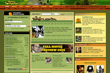 Rotten Tomatoes website in 2006