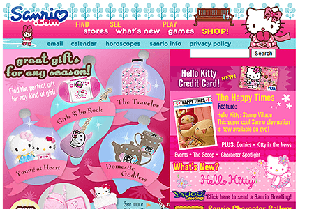 Sanrio website in 2006