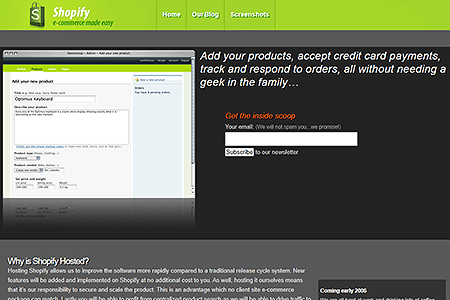 Shopify website in 2006