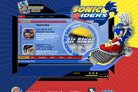 Sonic Riders flash website in 2006