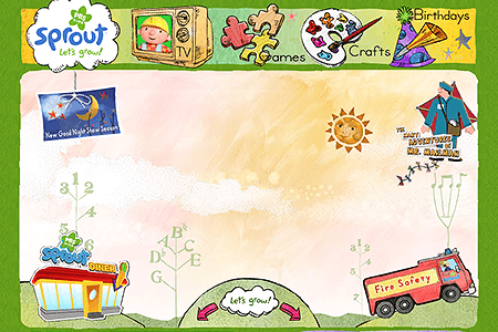 PBS Kids Sprout flash website in 2006