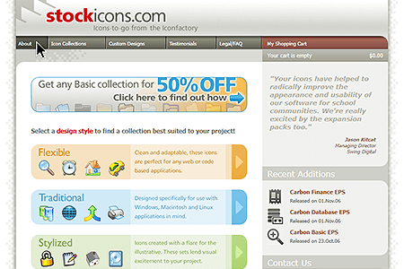 StockIcons website in 2006