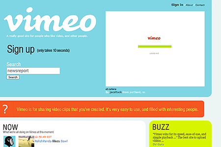 Vimeo website in 2006