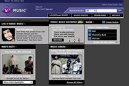 Yahoo! Music website in 2006