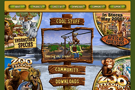 Zoo Tycoon flash website in 2006